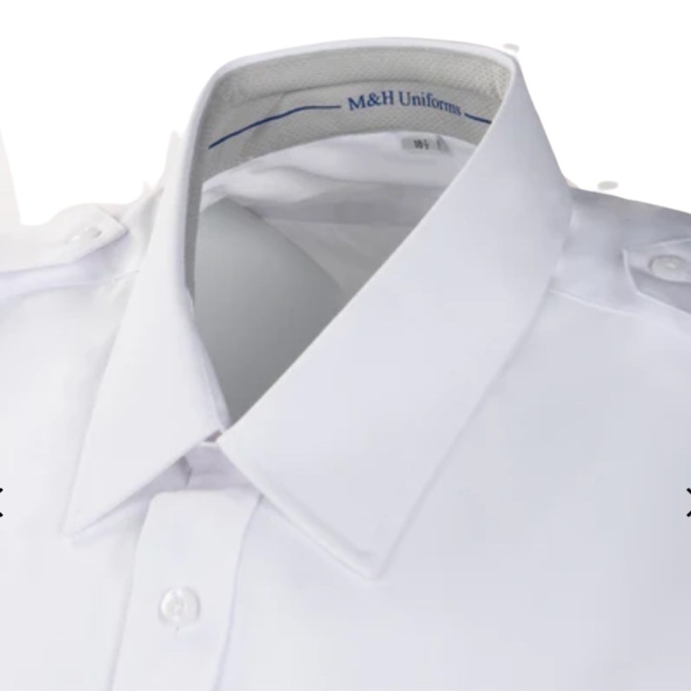 M&H Sterling Flap Pocket Short Sleeve Tapered Shirt w/Eyelet. Size 17 - Picture 4 of 12
